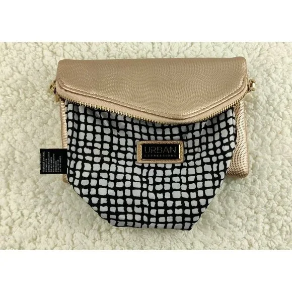 Wristlet by Urban Expression Gold Three-Way Clutch Certified Vegan Evening or Da - Picture 10 of 15